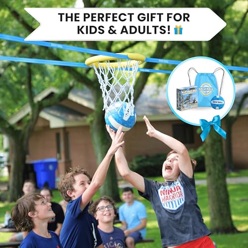 HALO BALL Portable Basketball Hoop with Adjustable Height - Play Floating Outdoor Yard Game at Beach, Lawn, Backyard, Pool, Grass - New Sport for Boys, Girls, Family
