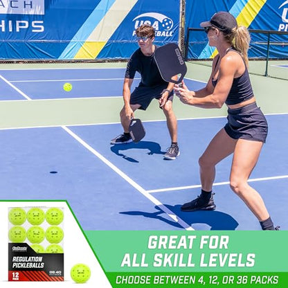 GoSports GS 40 Pickleball Balls - 4, 12, or 36 Pack of Regulation USAPA Pickleballs - color: 12 Pack - Neon Green