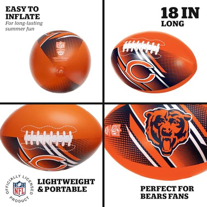 BigMouth 18” Inflatable Pool Football Officially Licensed NFL Fan Gear Merchandise Beach Ball Games for Adults and Teens - style: Chicago Bears