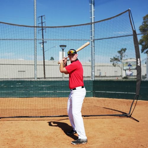 12x9ft / 16x10ft Barricade Backstop Net, Ball Sports Barrier, Practice Net for Baseball, Softball, Lacrosse, Soccer, Basketball and More - style: 16x10 ft - Black