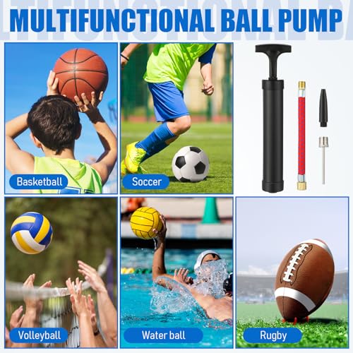 Zhehao Ball Pump Bulk Air Pump for Sports Balls Soccer Ball Pumps with Needle Extension Hose Christmas Portable Hand Pump Inflation Kit for Football Basketball Christmas Shoeboxes
