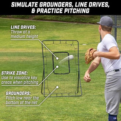GoSports Baseball & Softball Pitching and Fielding Rebounder - Pitch Back Net - Choose Your Size - color: Rebounder