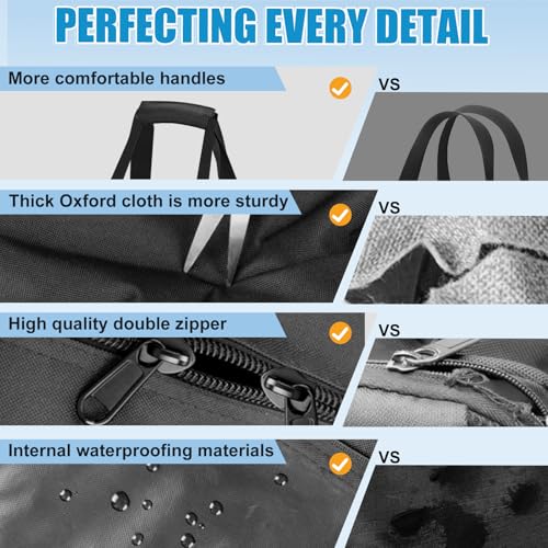 Heavy Duty Folding Ping Pong Table Storage Bag,[Thick Fabric+Front Pocket] 37" x 5" x 37",For 6 x 3 FT Foldable portable Table Tennis Table,Large Waterproof Carry Bag with Pad Handle,(Only bag)