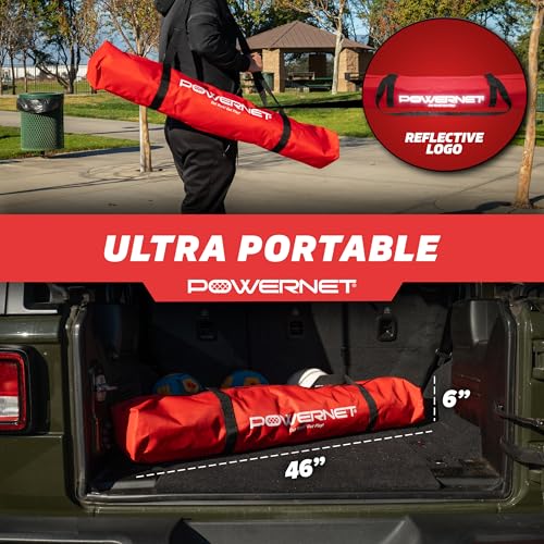 PowerNet Rebounder Training Net for Soccer, Baseball, Softball & Lacrosse, Angled Multi-Sport Rebounder, Portable Dual-Side Bounce Back Soccer Net