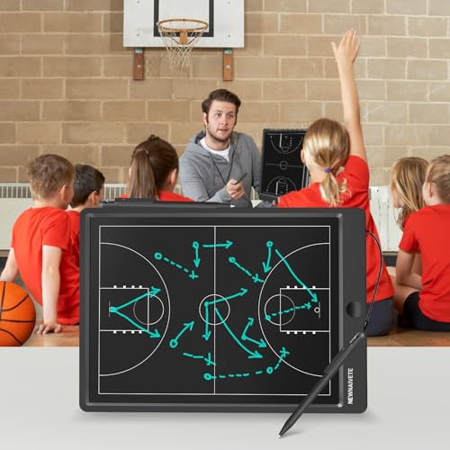 Electronic Basketball Coach Board - Premium Tactical Marker Board with Large LCD Screen and Stylus Pen, Digital Rechargeable Basketball Training Equipment for Coach and Game Plan - color: Blue