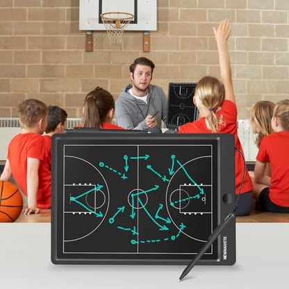 Electronic Basketball Coach Board - Premium Tactical Marker Board with Large LCD Screen and Stylus Pen, Digital Rechargeable Basketball Training Equipment for Coach and Game Plan - color: Blue