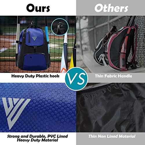 DAREKUKU Youth Baseball Backpack, Softball Bag for Boys & Girls, Breathable T-Ball & Baseball Equipment & Gear