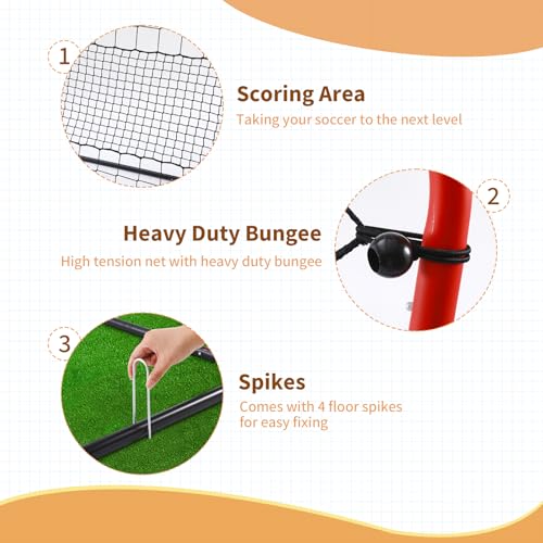 Soccer Rebound Net, 4'x4' Steel Soccer Rebounder, Bounce Back Net for Backyard Soccer Practice Training-Adjustable Angle - style: 6'x4'