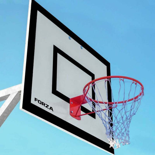 FORZA Replacement Basketball Rim & Net | NBA Size Regulation, Heavy Duty Steel Rim & Nylon Nets for Indoor & Outdorr - Two Color Options - color: White, size: Standard Rim (5" x 4 - 5")