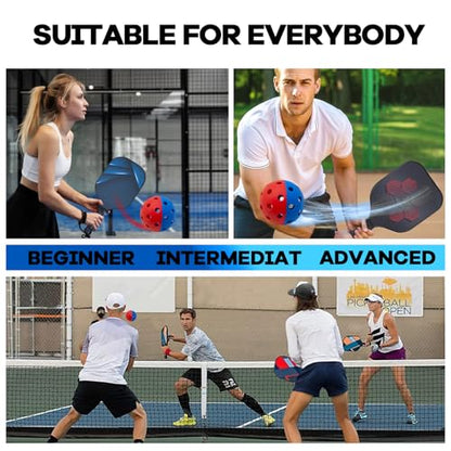 6 Pack Pickle Ball with 40 Holes, Pickleballs High Durability, Outdoor Pickleball Balls with Mesh Bag, Dual Color Pickle Balls with Superb Visibility, Stable Bounce
