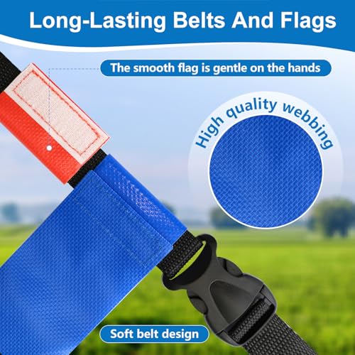 Adjustable Flag Football Belts for Youth/Adults, Set of 4/10 Tear-Resistant Belts for Football Training/Games/Outdoor - color: 4 Pcs: 2 Blue and 2 Red