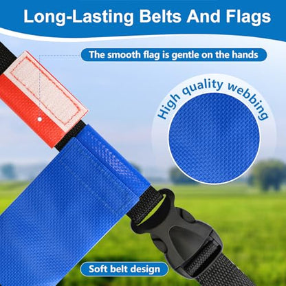 Adjustable Flag Football Belts for Youth/Adults, Set of 4/10 Tear-Resistant Belts for Football Training/Games/Outdoor - color: 4 Pcs: 2 Blue and 2 Red
