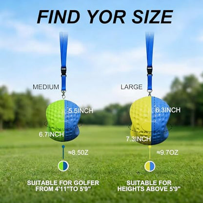 Golf Swing Training Aid Ball, Swing Corrector with Lanyard for Impact Precision & Consistent Swings, Ideal Golf Training Equipment for Men Women Juniors High-Density PU Foam