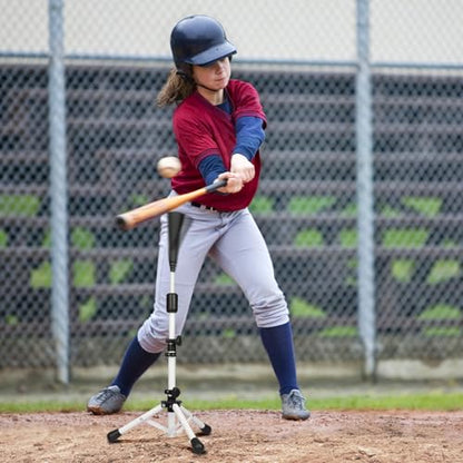 Baseball Tee Batting Tee Softball Tee Portable Travel Hitting Tee,Easy Adjustable Height,Stable Tripod Stand - color: White, style: Tee Pro
