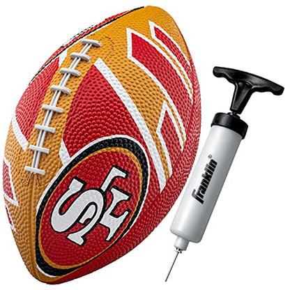 Franklin Sports NFL Team Footballs - Rubber Youth Mini Balls for All Teams - Kids 8.5" Football + Air Pump Sets - Official NFL Licensed - style: San Francisco 49ers