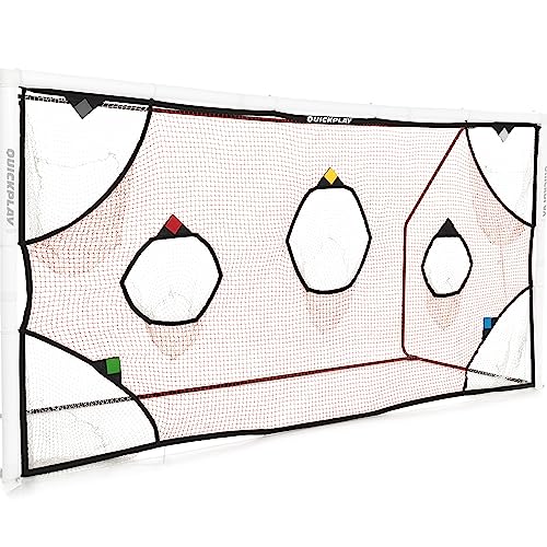 QuickPlay Target Net - Soccer Goal Target Nets with 7 Pockets for Shooting Accuracy - Fits Rigid Goals in Multiple Sizes - Soccer Trainer for Backyard, Training Equipment | Soccer Frame Not Included - style: Target Net 12x6'