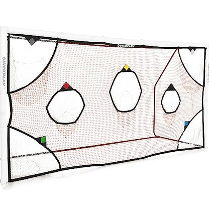 QuickPlay Target Net - Soccer Goal Target Nets with 7 Pockets for Shooting Accuracy - Fits Rigid Goals in Multiple Sizes - Soccer Trainer for Backyard, Training Equipment | Soccer Frame Not Included - style: Target Net 12x6'