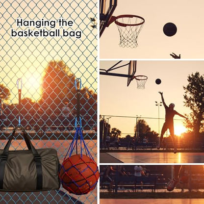 Bag Hook for Fence, Aluminum Alloy Carabiner Strap for Hanging Baseball Softball Pickleball Tennis Bags (Blue 2) - color: Blue