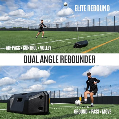QUICKPLAY Replay Boombox Soccer Rebound Board - Portable Dual Surface Rebounder with Adjustable Angle - Soccer Training Equipment for Control, Passing Practice