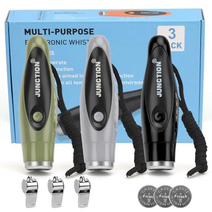 [New Electronic Whistles 3 Pack, Loudest Electric Whistles 3 Tones High Volume Whistle Hand Held for Coaches Referees Training Whistle, Outdoor Hiking Emergency Rescue Whistle Gifts