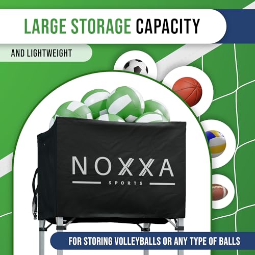 Volleyball Cart with Wheels - Portable Volleyball Ball Cart Bag on Wheels, Collapsible Sports Ball Equipment Storage Cart for Volleybal, Indoor and Outdoor.
