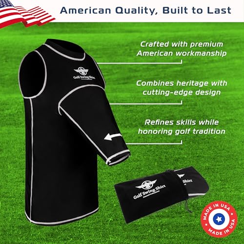GOLF SWING SHIRT Trainer – Slip-On Training Aid for Swing Correction, Real-Time Feedback, Unisex, Black