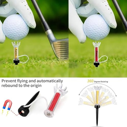 Magnetic Plastic Golf Tees, Professional Long Golf Tees 3 1/2, Premium 8 Prongs Design Enhanced Durability & Stability, Precision Height Markers for Perfect Trajectory, Golf Accessories for Men - style: 90mm 5packs