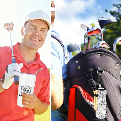 SAIWEILAI ONLINE 12 Pieces Golf Gifts for Dad Dads Christmas Gifts Funny Golf Father Gift for Dad Men Including Tumbler Mug Socks Towel Bag Ball Tee Holder Hat and Clip - style: Men