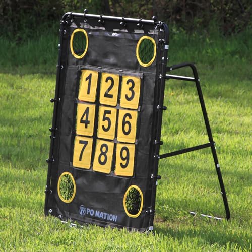 Baseball Pitching Net with Strike Zone Target for Training | Pitchers Practice Net for Baseball & Softball Throwing Net Rebounder - style: Yellow