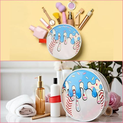 Reginary 12 Pcs Ice Cream Drip Baseball Cosmetic Bag Gifts Accessories for Makeup Bags PVC Clear Cheer Base Ball Snack Goodies Case Toiletry Zipper Pouch Waterproof Travel for Baseball Team Gift - style: Ice Cream Print
