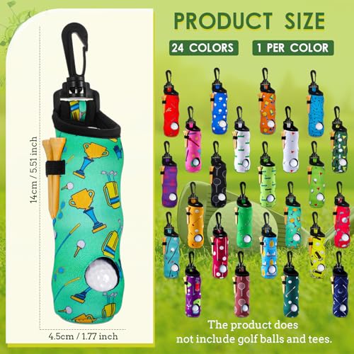 WILLBOND 24 Pcs Golf Ball Carry Bag Tee Holder for Neoprene Pouch Portable with Hook Accessories for Men Women - style: Stylish