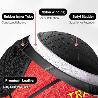 SKEO Weighted Basketball, 2.2/3/3.3LBS 28.5"/29.5" Trainer Heavy Basketballs Made of Composite, Indoor Outdoor Training Ball for Improving Handling Dribbling Rebounding