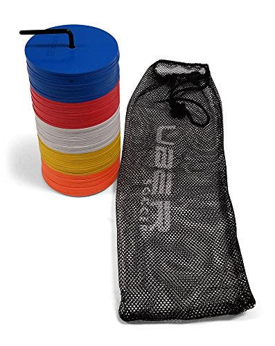 Rugged Soccer Mini Flat Spot Markers (Orange, White, Yellow, Red, Blue) - 50 Pack