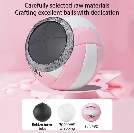 Official Size 5 Volleyball with PU Cover Outdoor Volleyballs with Protective Knee Pads for Girls Boys Teenager Indoor Training Game Outdoor Sand Beach Pool Play