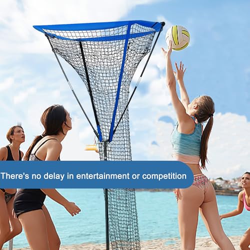 Volleyball Setter Trainer Net,Volleyball Training Equipment Adjustable Angle, Ideal for Serving, Spiking, Setting, Suitable for Both Indoor and Outdoor Training Sessions