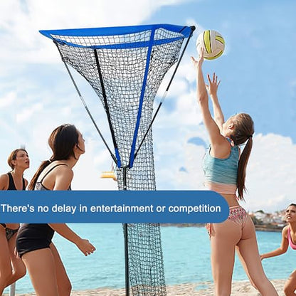 Volleyball Setter Trainer Net,Volleyball Training Equipment Adjustable Angle, Ideal for Serving, Spiking, Setting, Suitable for Both Indoor and Outdoor Training Sessions