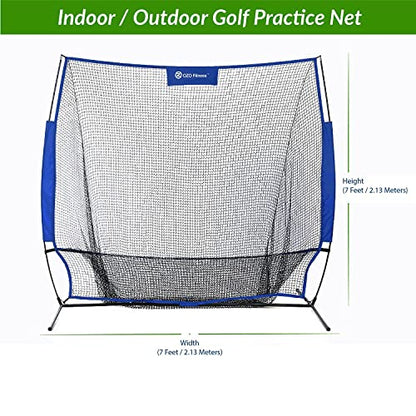 Golf Practice Hitting Net, Indoor Garage or Outdoor Backyard Driving Heavy Duty Mesh Netting for Home Real Pro Golfing Swing Chipping Train, Easy Setup Stable Frame, Portable Golfer Carry Bag