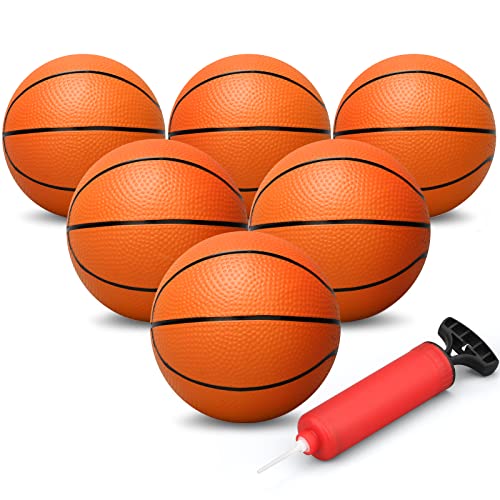 Dilabnba 6'' Mini Orange Basketballs for Basketball Hoop Over The Door, Kids Replacement Bouncy Beach Balls for Pool Indoor Outdoor, Basketballs Sport Game Gift for Boy Girl (6 PCS) - color: orange