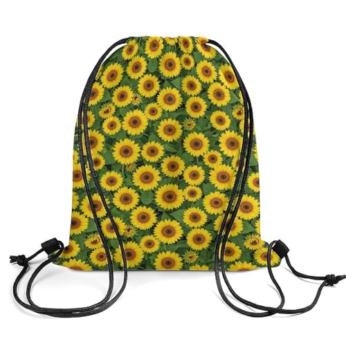 Theft Proof Drawstring Backpack Cinch Sack Water Resistant for Travel Camping Sports Equipment Men Women, Seed Sunflower Bags - color: Picture (640)
