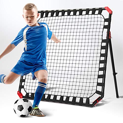Soccer Rebounder - Football Training Gifts, Aids & Equipment for Kids & Teens | Portable Kick-Back Rebound Net, Skills Trainer for Team Exercises & Solo Practice