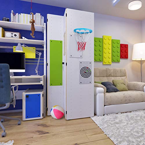 Luwint Kids Basketball Hoop, Durable Basketball Rim Goal for Children Indoor Outdoor Wall Mounted, Blue, 12.6'' Not Full Size