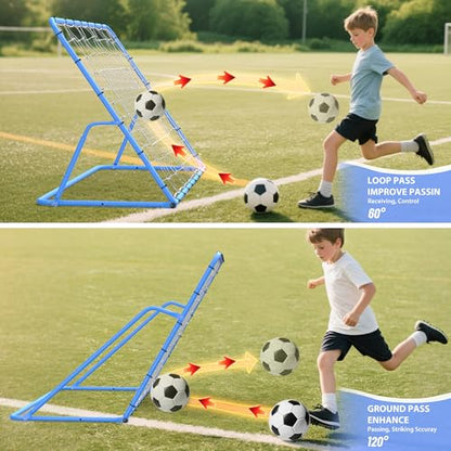 4 x 4 ft Adjustable Multi-Sport Rebounder Net for Soccer, Baseball, and Softball, Training Net for Passing, Throwing, and Ball Control, Portable for Backyard or Field Use