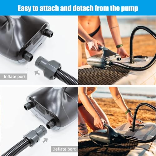 Paddle Board Pump Adapter Set, Sup Air Pump Hose with 7 Nozzles for Inflatable Paddleboard, Boat, Tent, Pool, Paddle Board Accessories Replacement Parts for Electric SUP Pump, Rafts, Kayak