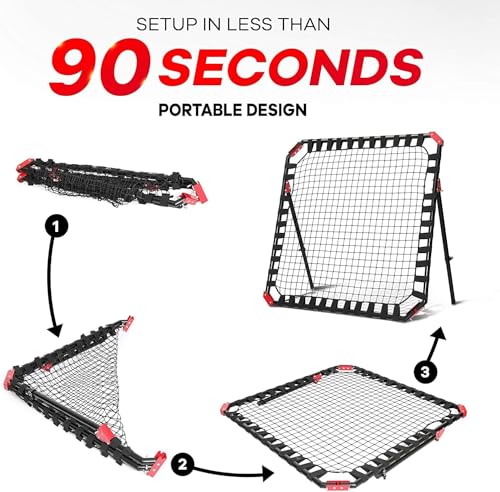 NET PLAYZ Soccer Rebound Net Rebounder Skill Training Gifts, Aids & Equipment for All Ages-Kick-Back/Perfect Storage