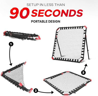 NET PLAYZ Soccer Rebound Net Rebounder Skill Training Gifts, Aids & Equipment for All Ages-Kick-Back/Perfect Storage