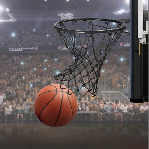 2 Pack Heavy Duty Basketball Net Replacement,2025 Upgrade Heavy Duty Basketball Net, All Weather Anti Whip,12 Loops Fits Standard Indoor or Outdoor Rims - color: Black+Black