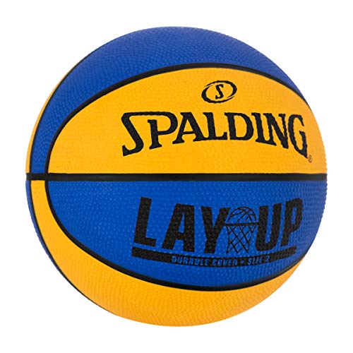 Spalding Layup Mini Rubber Outdoor Basketball - color: Lay Up - Blue/Orange