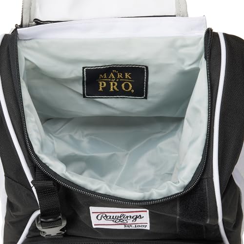 Rawlings | FRANCHISE Backpack Equipment Bag | Baseball/Softball | Rec/Travel | Multiple Styles - color: White/Black