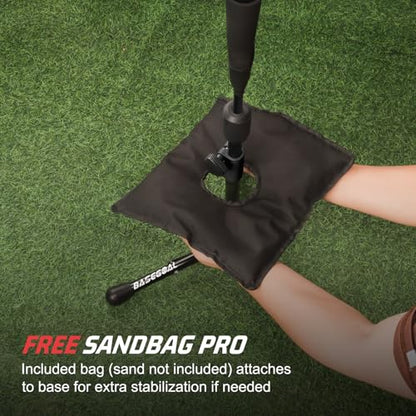 BaseGoal Batting Tee Baseball Tee,Softball Travel Portable Tee Tripod Stand Rubber Tee for Batting Training Practice with Carrying Bag - color: Black, style: New Tee