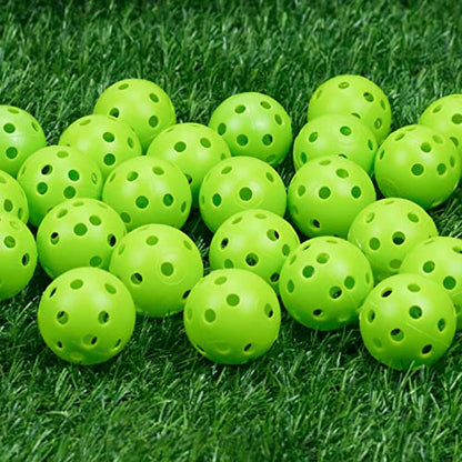 Plastic Golf Balls Practice Limited Flight Golf Training Ball Hollow Swing Practice Indoor Golf Balls with Mesh Drawstring Bag for Backyard Driving Range or Outdoor